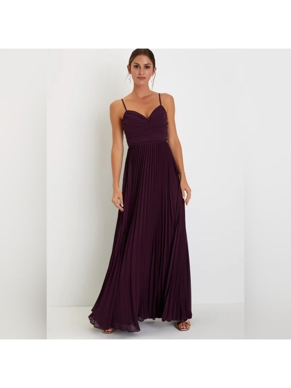 Lulus | Sensational Charmer Purple Pleated Sleeveless Maxi Dress